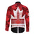 Canada Day Long Sleeve Button Shirt 2024 Canadian Maple Leaf Pattern - Wonder Print Shop