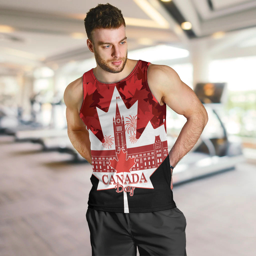 Canada Day Men Tank Top 2024 Canadian Maple Leaf Pattern - Wonder Print Shop