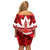 Canada Day Off Shoulder Short Dress 2024 Canadian Maple Leaf Pattern - Wonder Print Shop