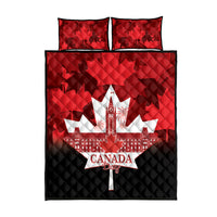 Red and black duvet set with Canada Day Canada star center and 2 matching pillows