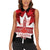 Canada Day Women Sleeveless Polo Shirt 2024 Canadian Maple Leaf Pattern