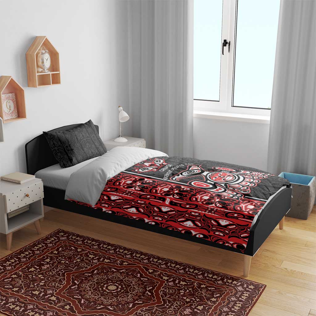 Canada Indigenous Peoples' Day Bedding Set Canadian Raven Haida Pattern