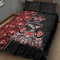 Canada Indigenous Peoples' Day Quilt Bed Set Canadian Raven Haida Pattern