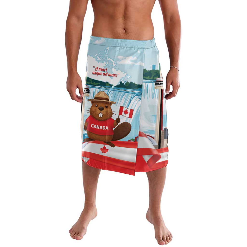 Canada Day Lavalava Cute Beaver With Flag