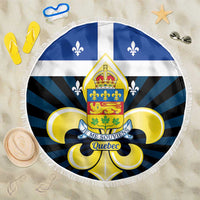 Quebec Canada Province Beach Blanket Fleur De Lis Coat Of Arms