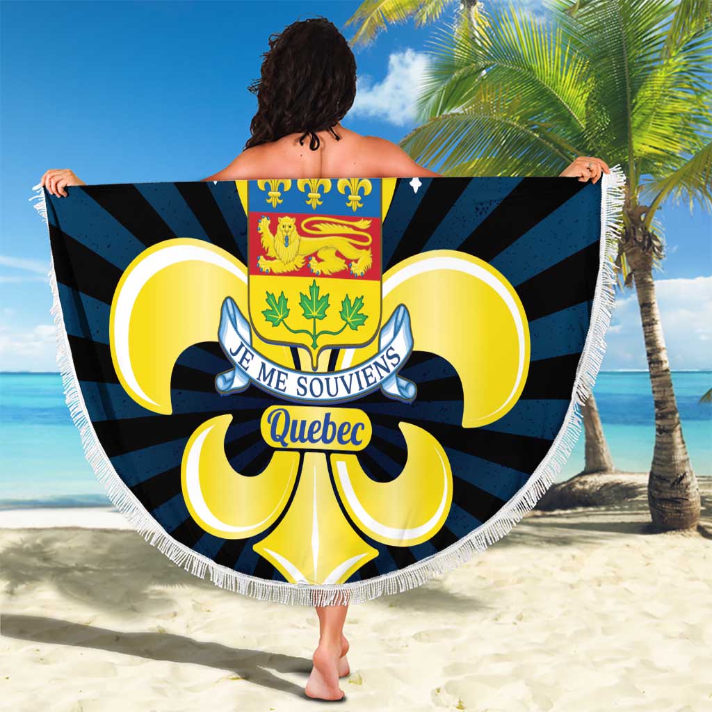 Quebec Canada Province Beach Blanket Fleur De Lis Coat Of Arms