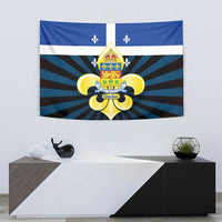 Quebec Canada Province Tapestry Fleur De Lis Coat Of Arms