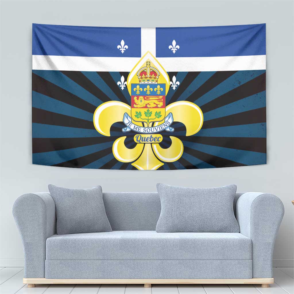 Quebec Canada Province Tapestry Fleur De Lis Coat Of Arms