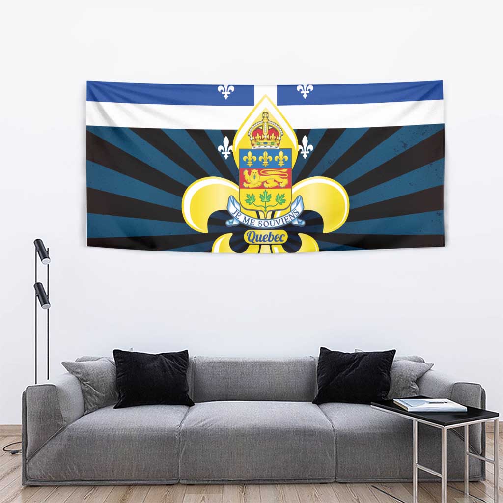 Quebec Canada Province Tapestry Fleur De Lis Coat Of Arms