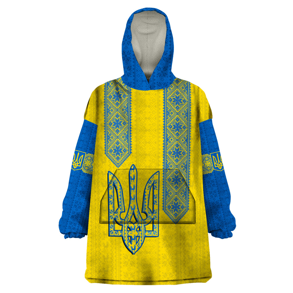 ukraine-wearable-blanket-hoodie-gold-trident-belarus-vyshyvanka-pattern