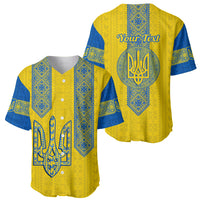 Gold and blue baseball jersey showing front and back, trident emblem and blue patterns