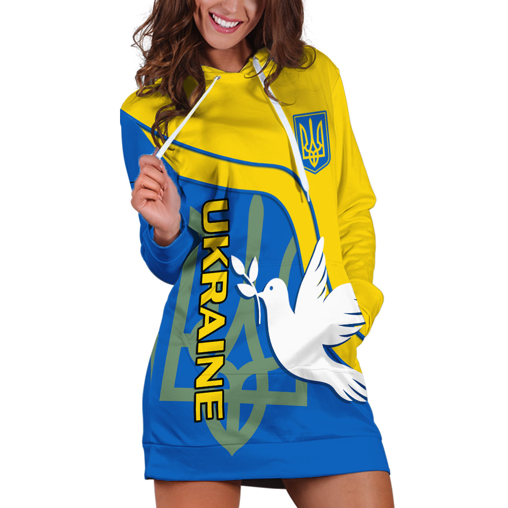 Ukraine Hoodie Dress Slava Ukraini Sporty Version - Wonder Print Shop