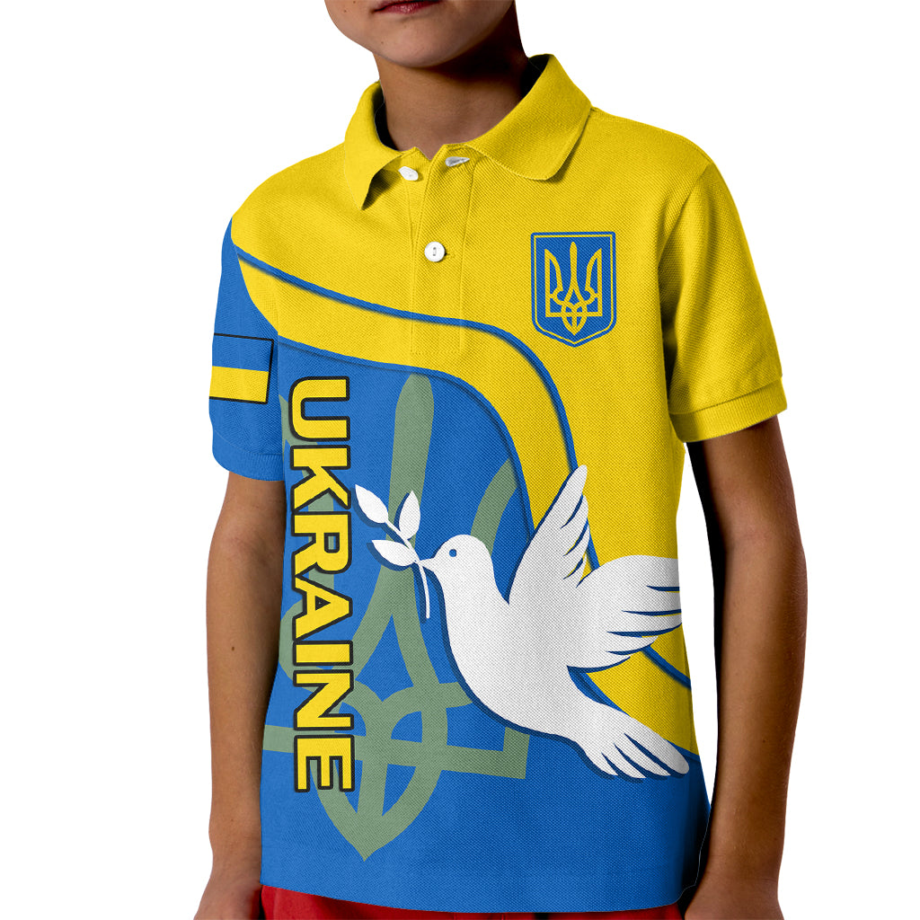 Ukraine Kid Polo Shirt Slava Ukraini Sporty Version - Wonder Print Shop