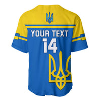 Blue/yellow football jersey back with YOUR TEXT and number 14, trident crest