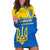 Personalised Ukraine Football Hoodie Dress Come On Ukraina - Wonder Print Shop