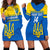 Personalised Ukraine Football Hoodie Dress Come On Ukraina - Wonder Print Shop