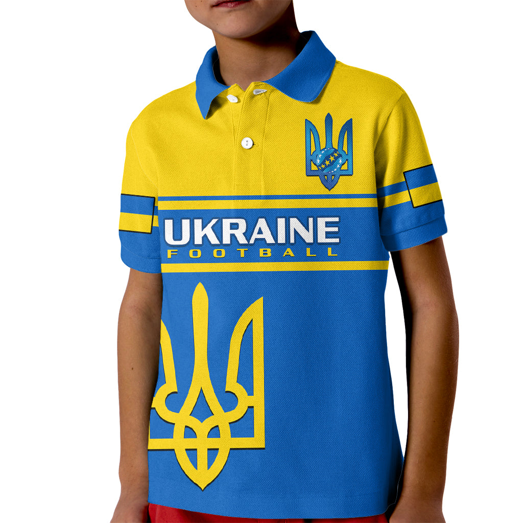 Personalised Ukraine Football Kid Polo Shirt Come On Ukraina - Wonder Print Shop