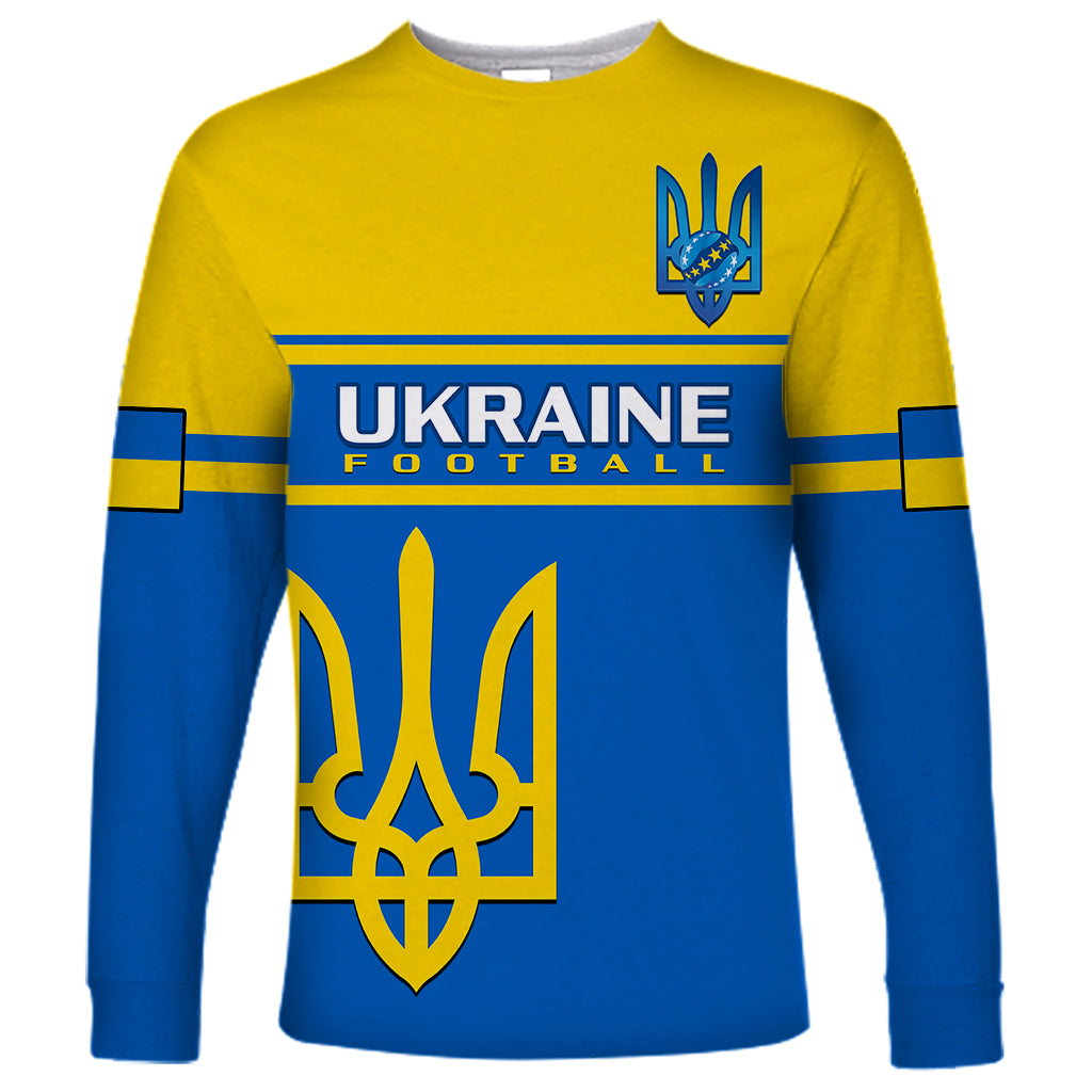 Personalised Ukraine Football Long Sleeve Shirt Come On Ukraina - Wonder Print Shop