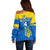 Personalised Ukraine Football Off Shoulder Sweater Come On Ukraina - Wonder Print Shop