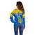 Personalised Ukraine Football Off Shoulder Sweater Come On Ukraina - Wonder Print Shop