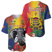 Chad independence baseball jersey front and back views with elephant and 64 YEARS text
