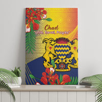 Chad Independence Day canvas wall art with national crest and floral design
