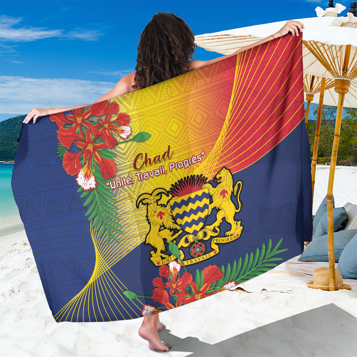 Chad Independence Day Sarong Happy 64 Years Of Independence - Wonder Print Shop