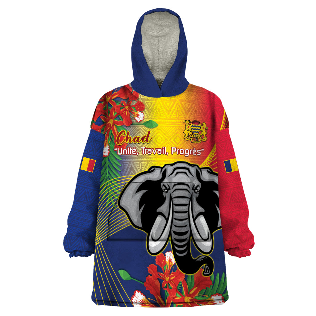 Chad Independence Day Wearable Blanket Hoodie Happy 64 Years Of Independence