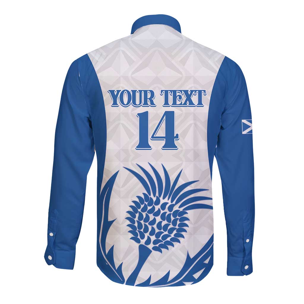 Scotland Rugby 2025 Custom Long Sleeve Button Shirt Come On Thistle