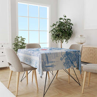 Custom Japan Football Tablecloth Go Samurai Blue Sakura Tokyo Style