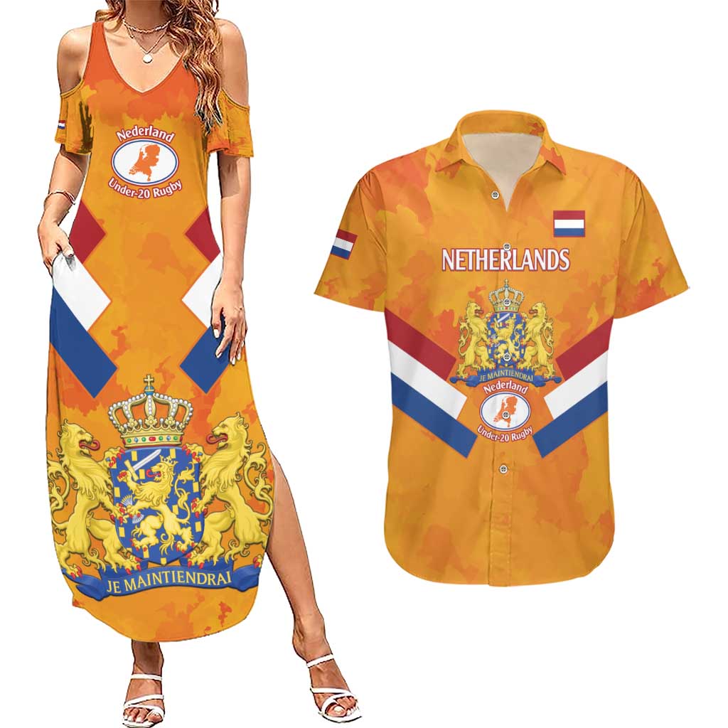 Custom Netherlands Rugby Couples Matching Summer Maxi Dress and Hawaiian Shirt 2024 Go Champions Nederland - Wonder Print Shop