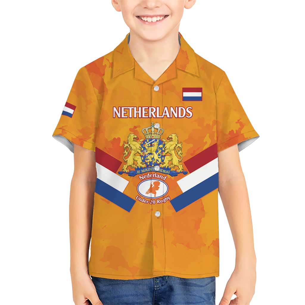 Custom Netherlands Rugby Kid Hawaiian Shirt 2024 Go Champions Nederland - Wonder Print Shop