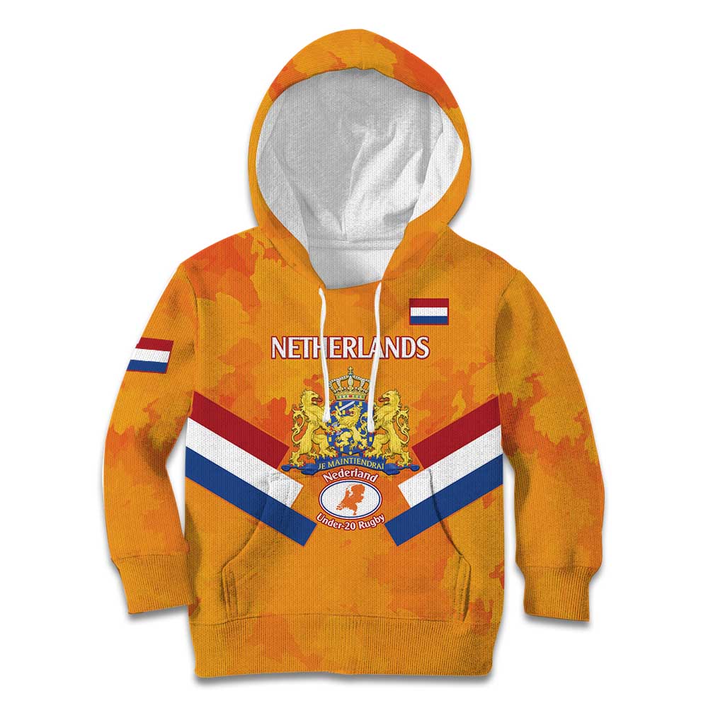 Custom Netherlands Rugby Kid Hoodie 2024 Go Champions Nederland - Wonder Print Shop