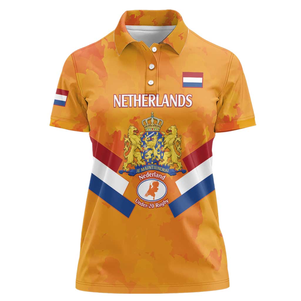 Custom Netherlands Rugby Women Polo Shirt 2024 Go Champions Nederland