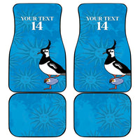 Set of 4 blue car floor mats with bird emblem, Uruguay flag, and YOUR TEXT 14