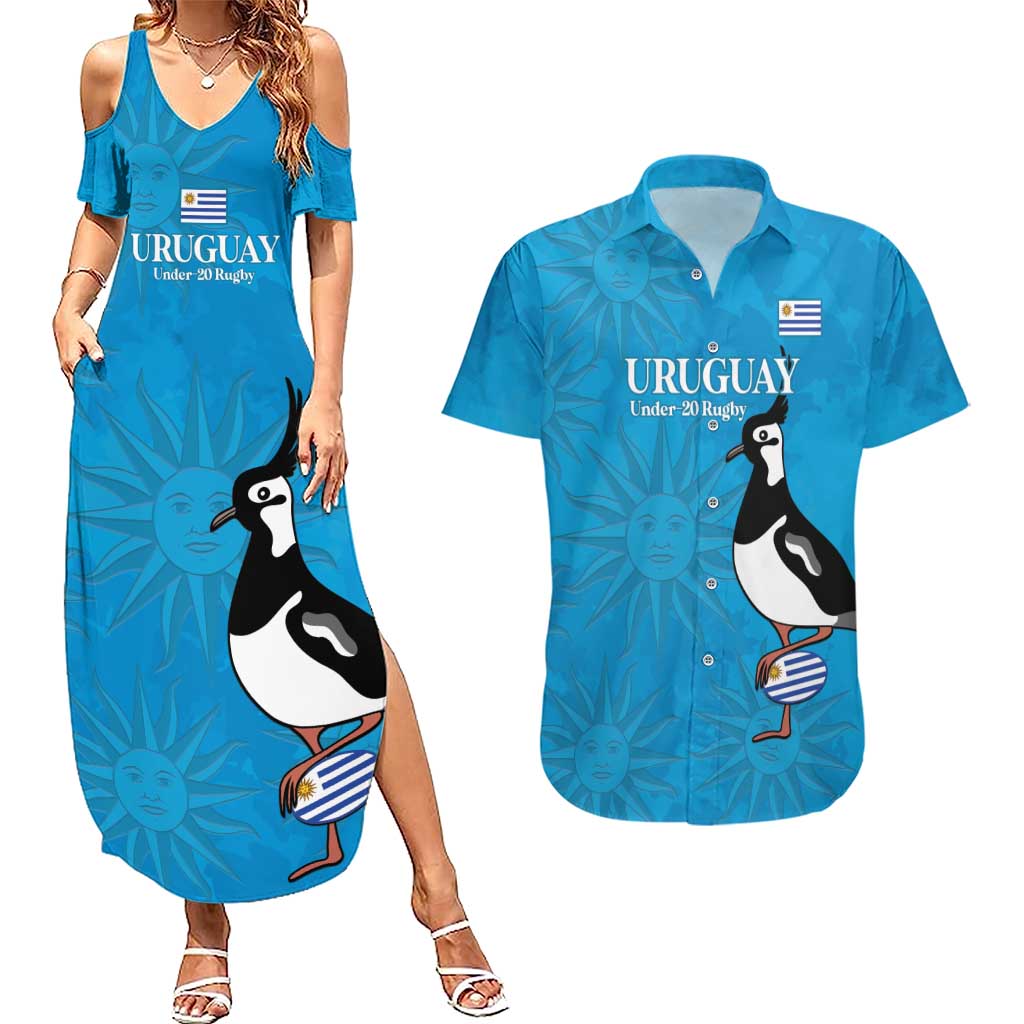 Custom Uruguay Rugby Couples Matching Summer Maxi Dress and Hawaiian Shirt 2024 Go Champions Southern Lapwing - Wonder Print Shop