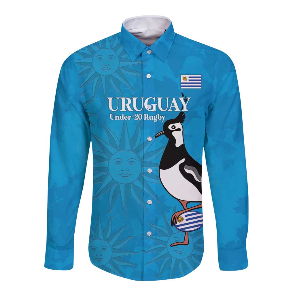 Custom Uruguay Rugby Long Sleeve Button Shirt 2024 Go Champions Southern Lapwing - Wonder Print Shop