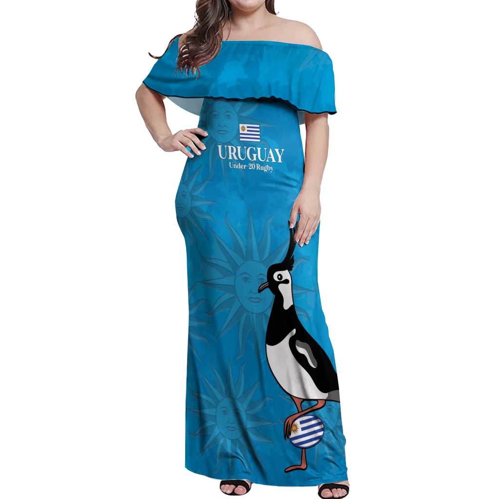 Custom Uruguay Rugby Off Shoulder Maxi Dress 2024 Go Champions Southern Lapwing - Wonder Print Shop