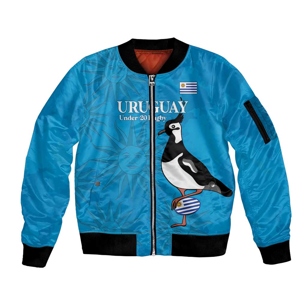 Custom Uruguay Rugby Sleeve Zip Bomber Jacket 2024 Go Champions Southern Lapwing - Wonder Print Shop