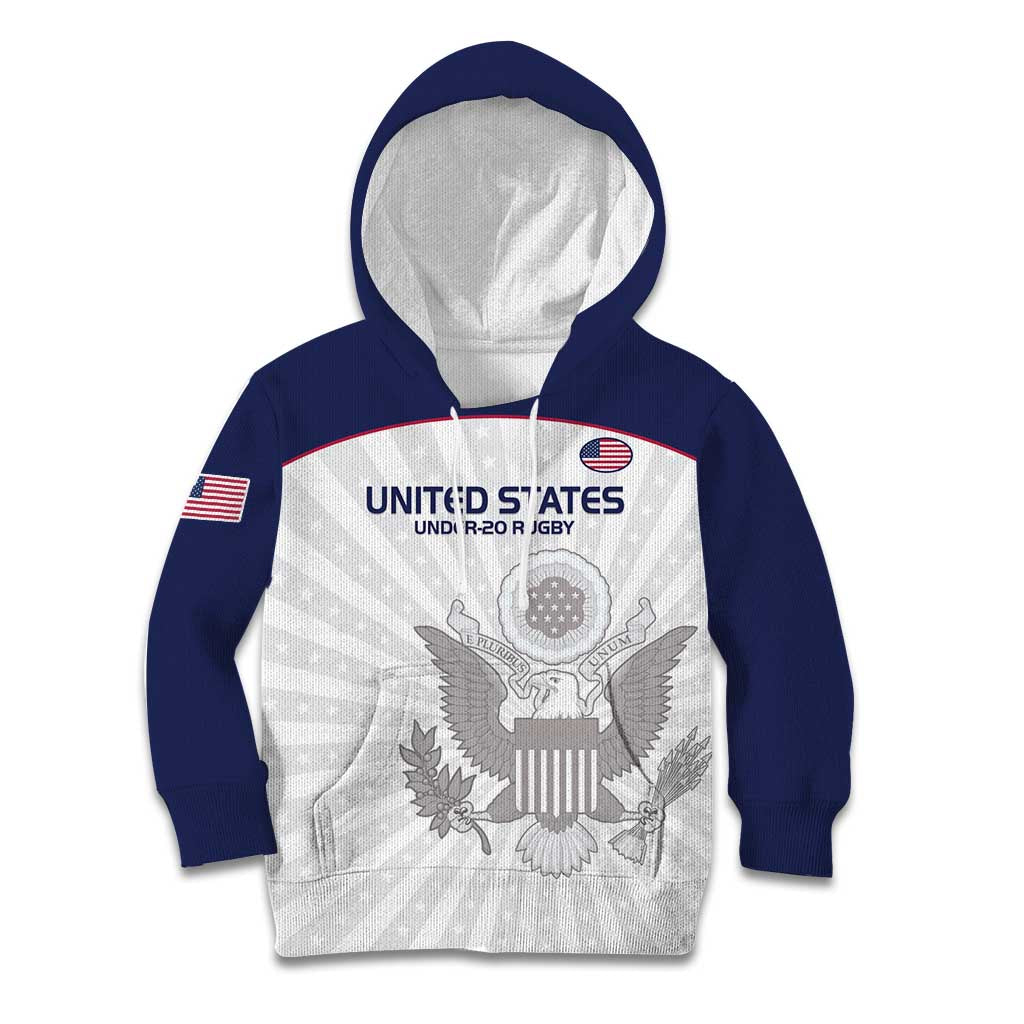 Custom United States Rugby Kid Hoodie 2024 Go Champions Eagles - Wonder Print Shop