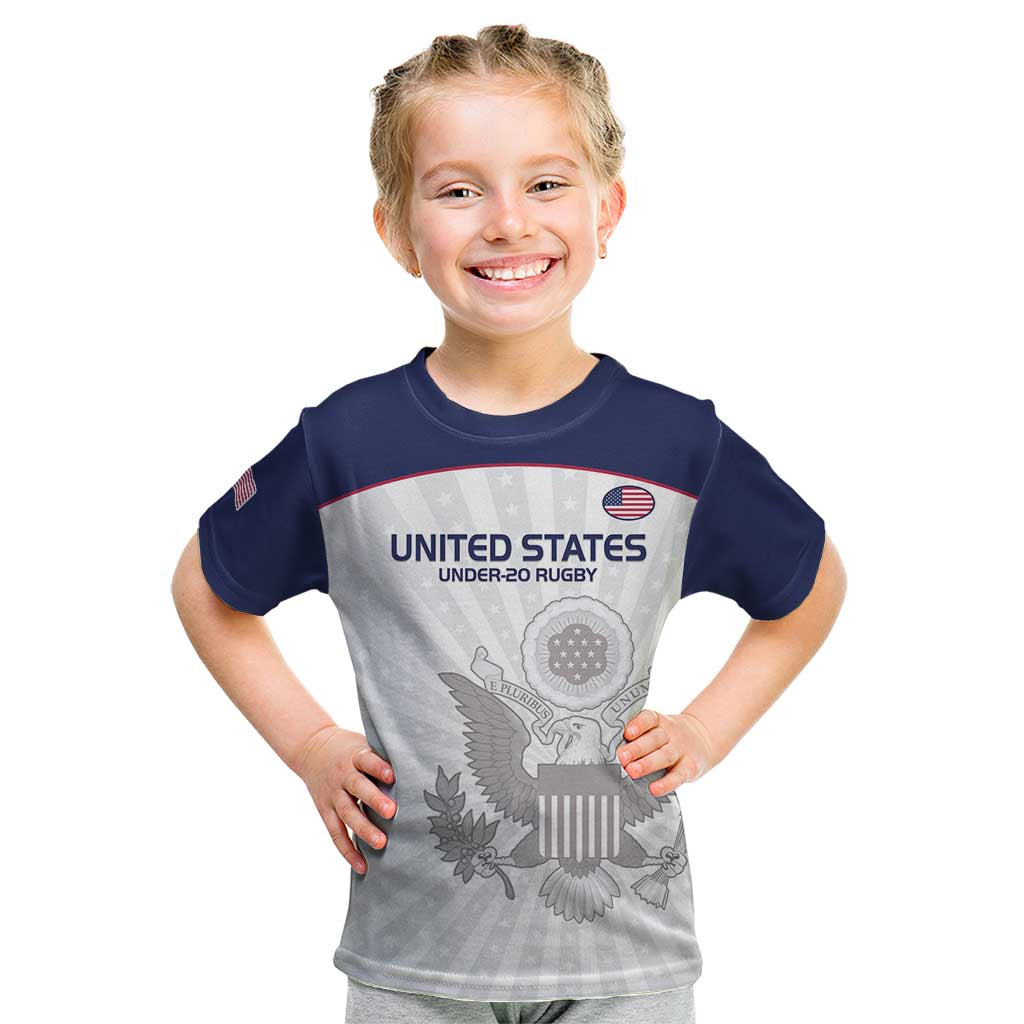 Custom United States Rugby Kid T Shirt 2024 Go Champions Eagles - Wonder Print Shop