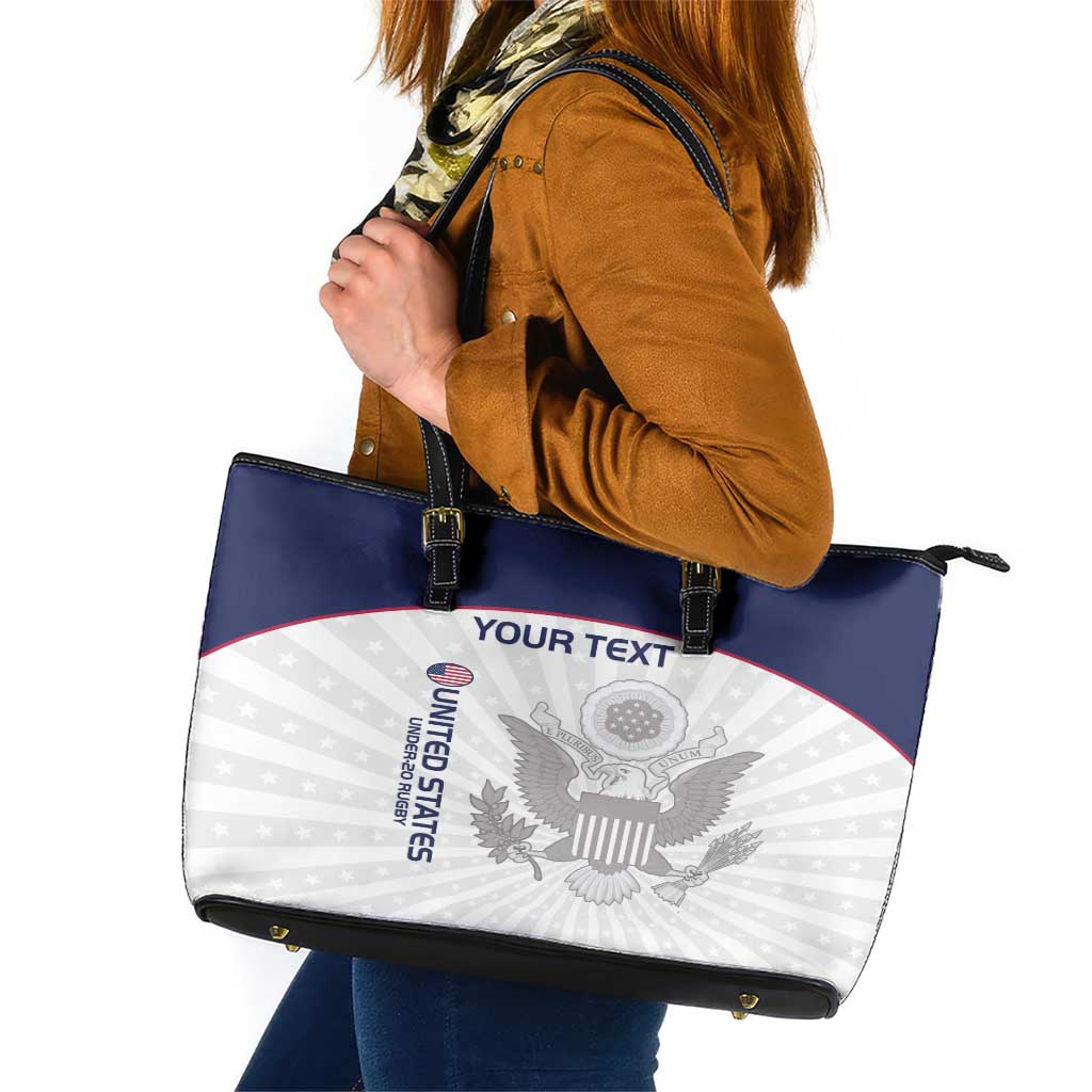 Custom United States Rugby Leather Tote Bag 2024 Go Champions Eagles - Wonder Print Shop