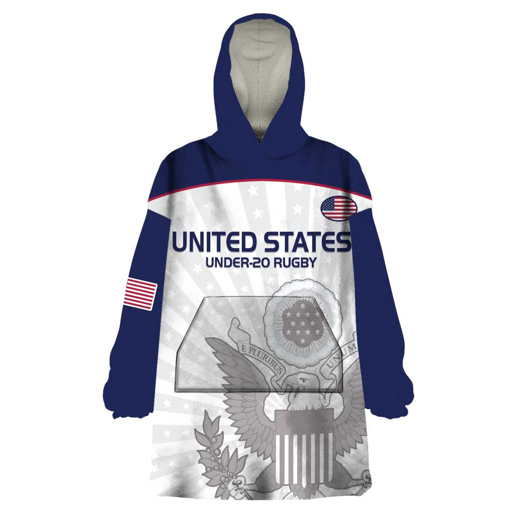 Custom United States Rugby Wearable Blanket Hoodie 2024 Go Champions Eagles - Wonder Print Shop