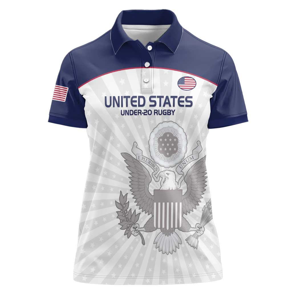 Custom United States Rugby Women Polo Shirt 2024 Go Champions Eagles - Wonder Print Shop