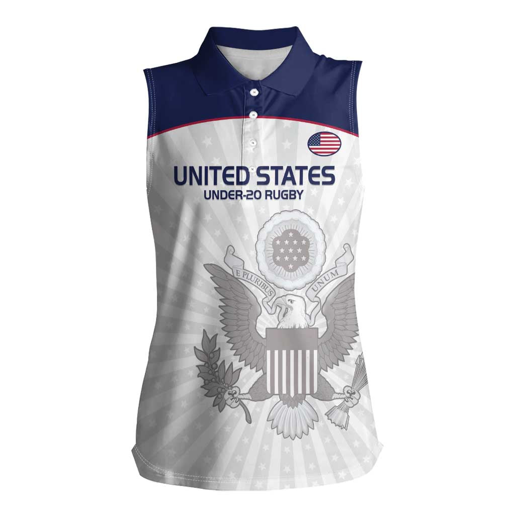 Custom United States Rugby Women Sleeveless Polo Shirt 2024 Go Champions Eagles - Wonder Print Shop