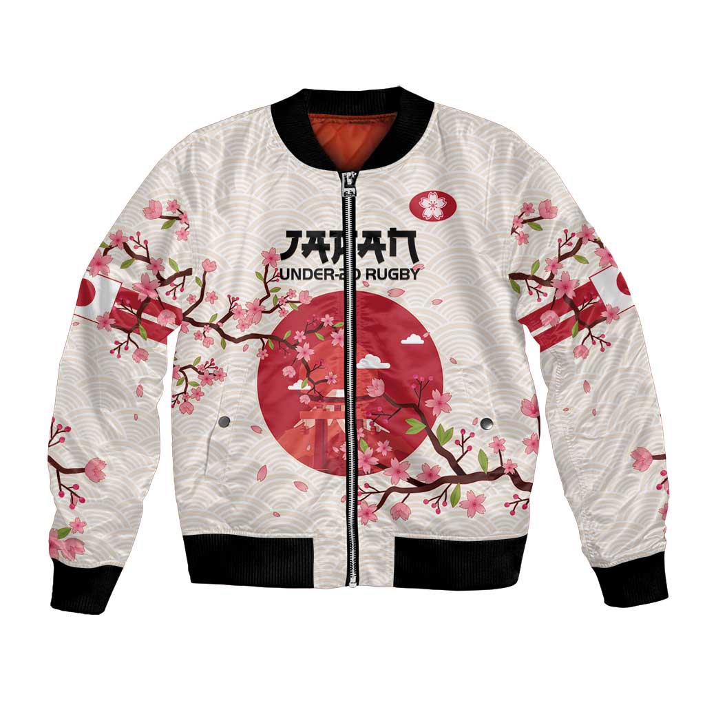 Custom Japan Rugby Bomber Jacket 2024 Go Champions Cherry Blossoms - Wonder Print Shop