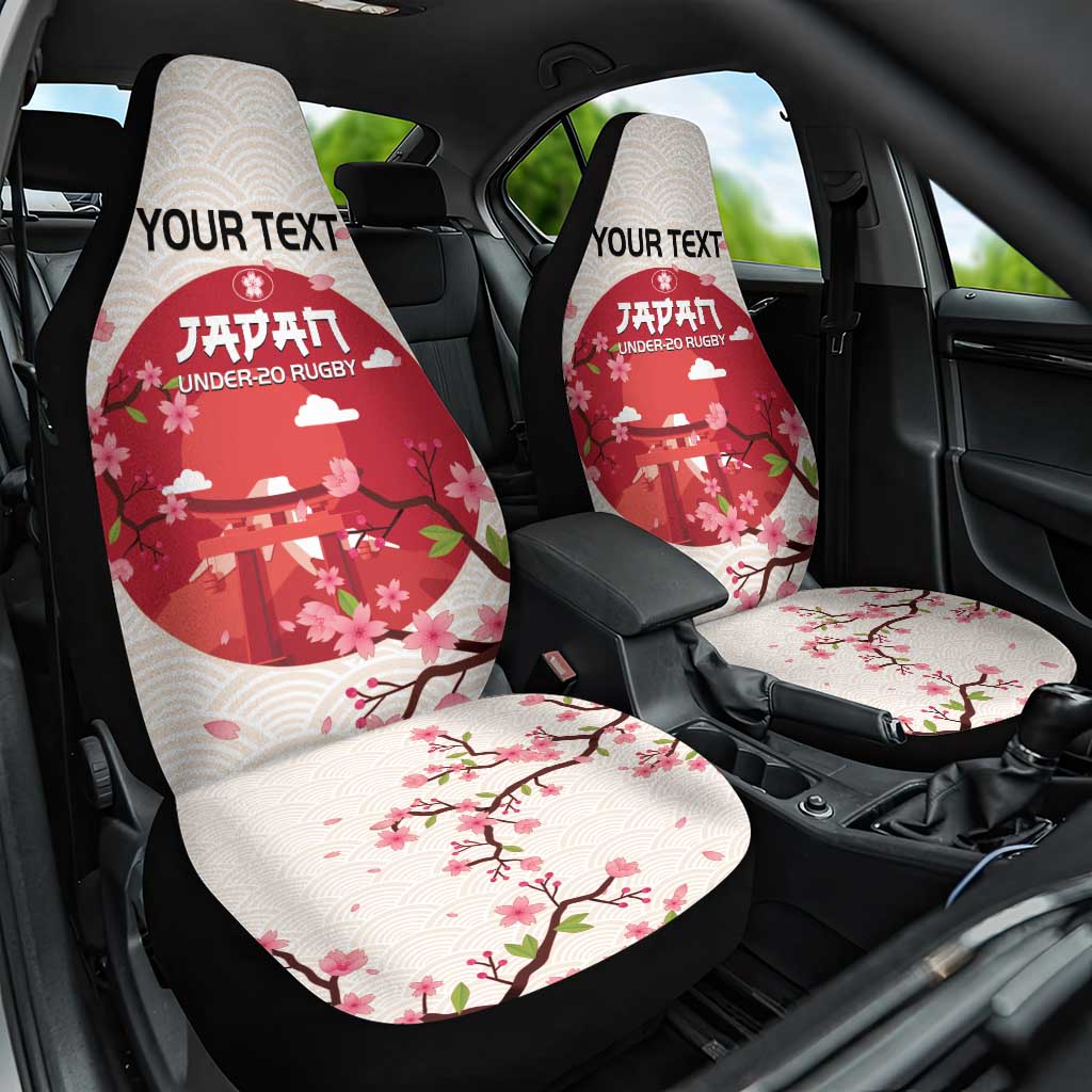 Custom Japan Rugby Car Seat Cover 2024 Go Champions Cherry Blossoms - Wonder Print Shop