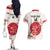 Custom Japan Rugby Couples Matching Off The Shoulder Long Sleeve Dress and Hawaiian Shirt 2024 Go Champions Cherry Blossoms - Wonder Print Shop