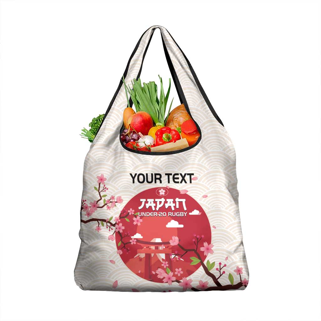 Custom Japan Rugby Grocery Bag Go Champions Cherry Blossoms