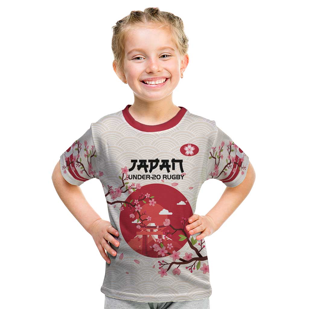 Custom Japan Rugby Kid T Shirt 2024 Go Champions Cherry Blossoms - Wonder Print Shop